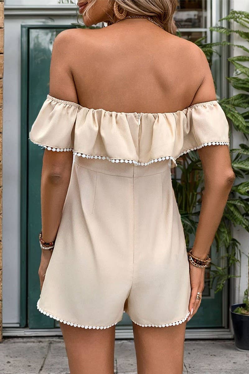 CWSBSSL0095_SUMMER ONE-SHOULDER RUFFLED SOLID COLOR JUMPSUIT