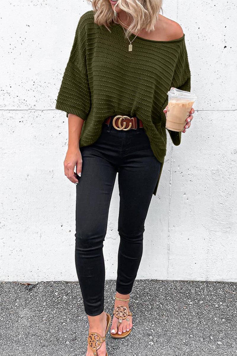CWOSWL2950_SOLID COLOR WOOL ROUND NECK LONG SLEEVE TOP
