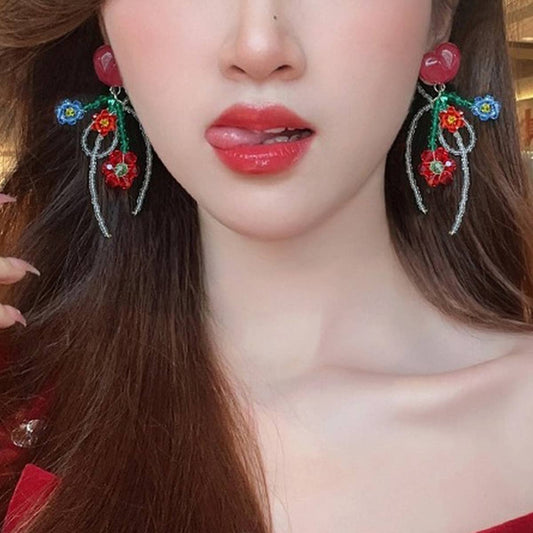 LOVE HEART FLOWER BOWKNOT CUTE FASHION EARRINGS