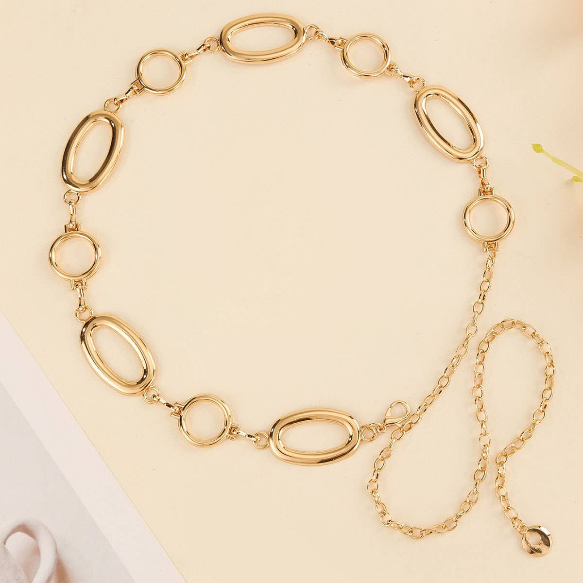 Fashionable and simple round metal waist chain