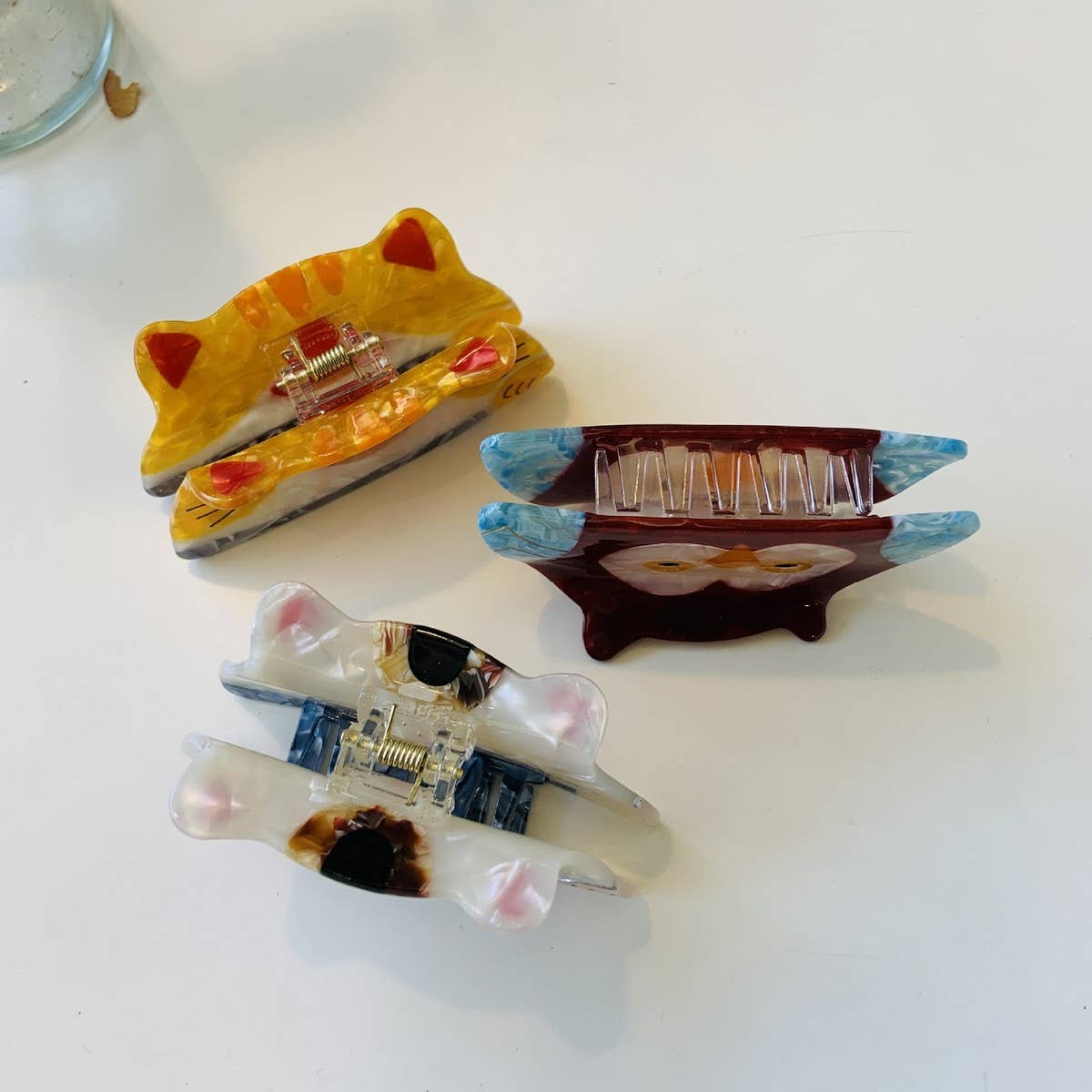 CWAHA1523_FUNNY CARTOON CAT,RABBIT,OWL,HAIR CLAW CLIP