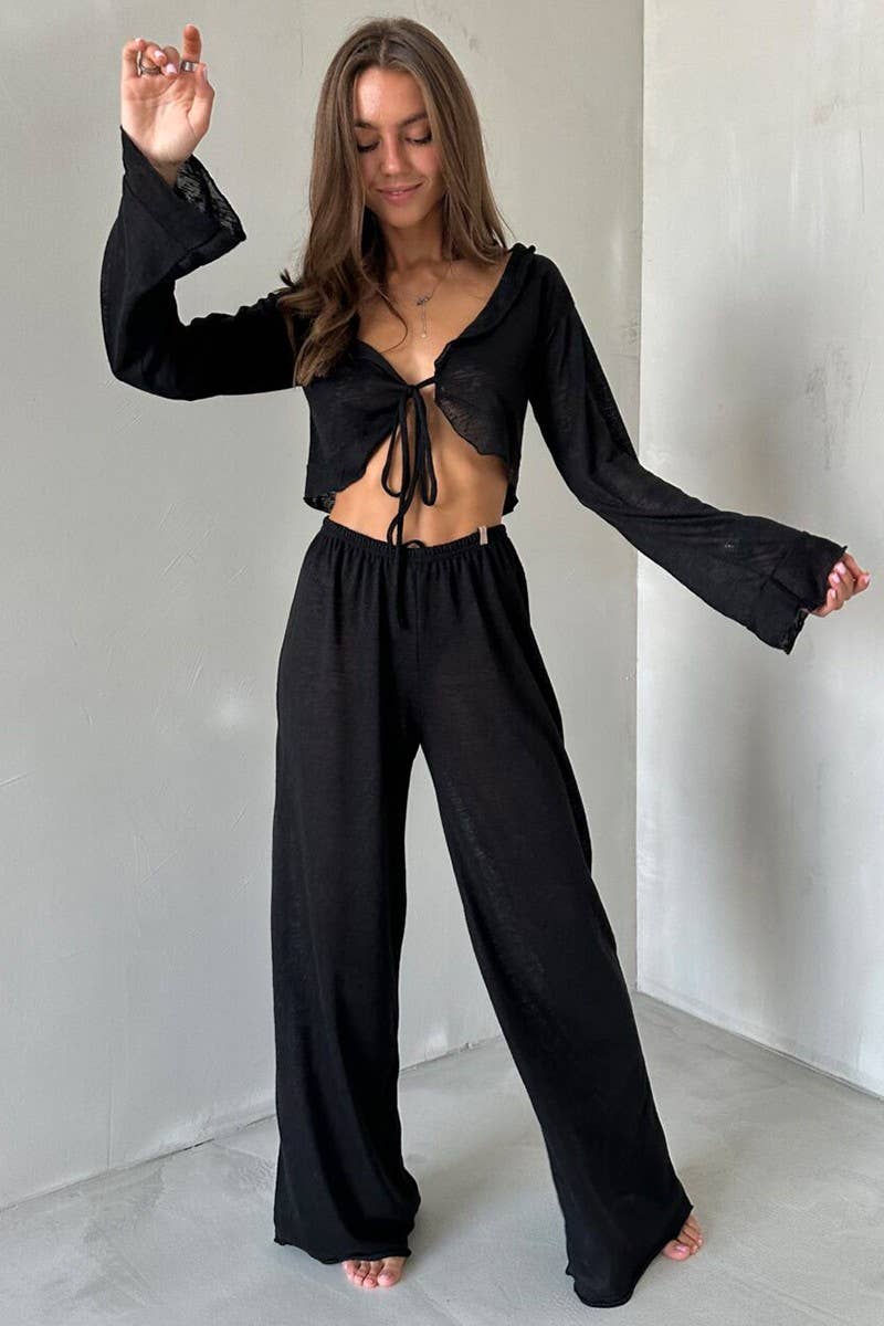 CWSTB1815_MODAL LONG-SLEEVED TOP AND PANTS PAJAMA SET