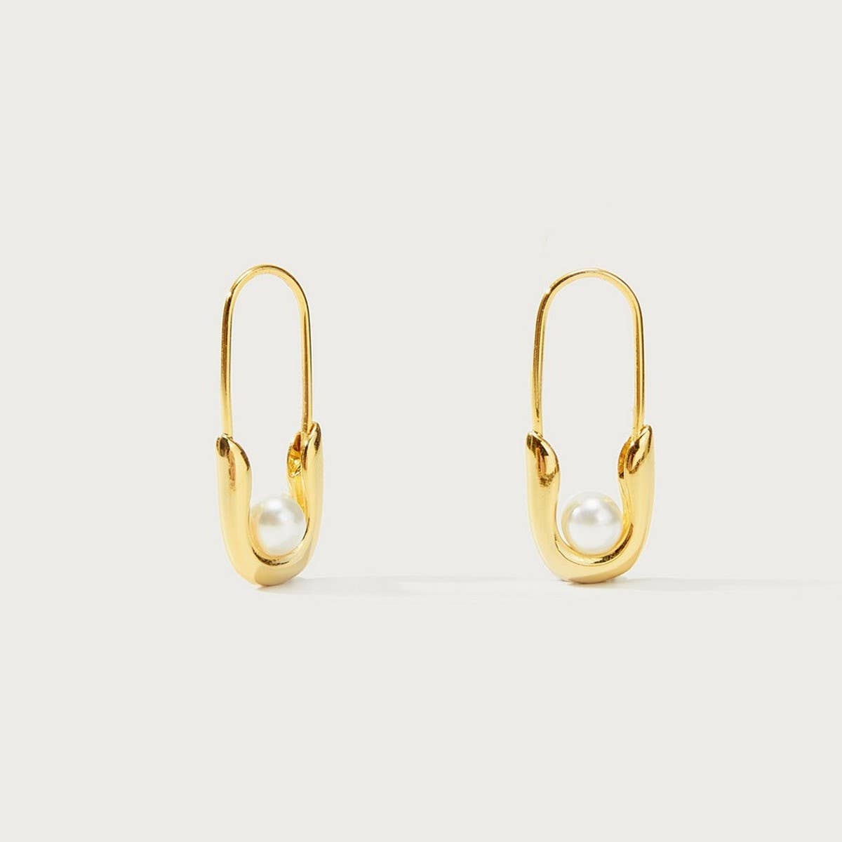 Copper Gold Freshwater Pearl Pin Earrings