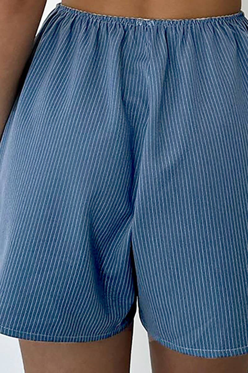 CWSPJ457_STRIPED SUSPENDER TUBE TOP HOME WEAR SET