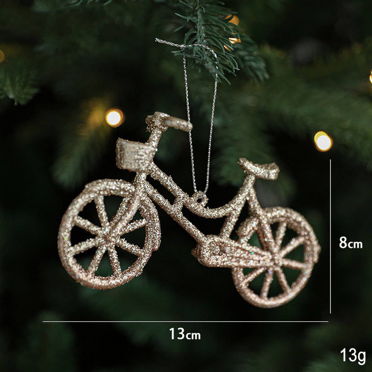 Glitter Reindeer House Christmas Tree Ornament