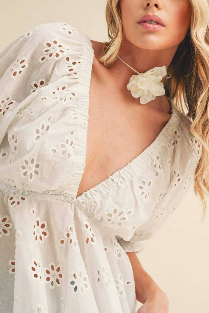 CWTBLS2331_SUMMER MINI SEXY HOLLOW LACE TOP