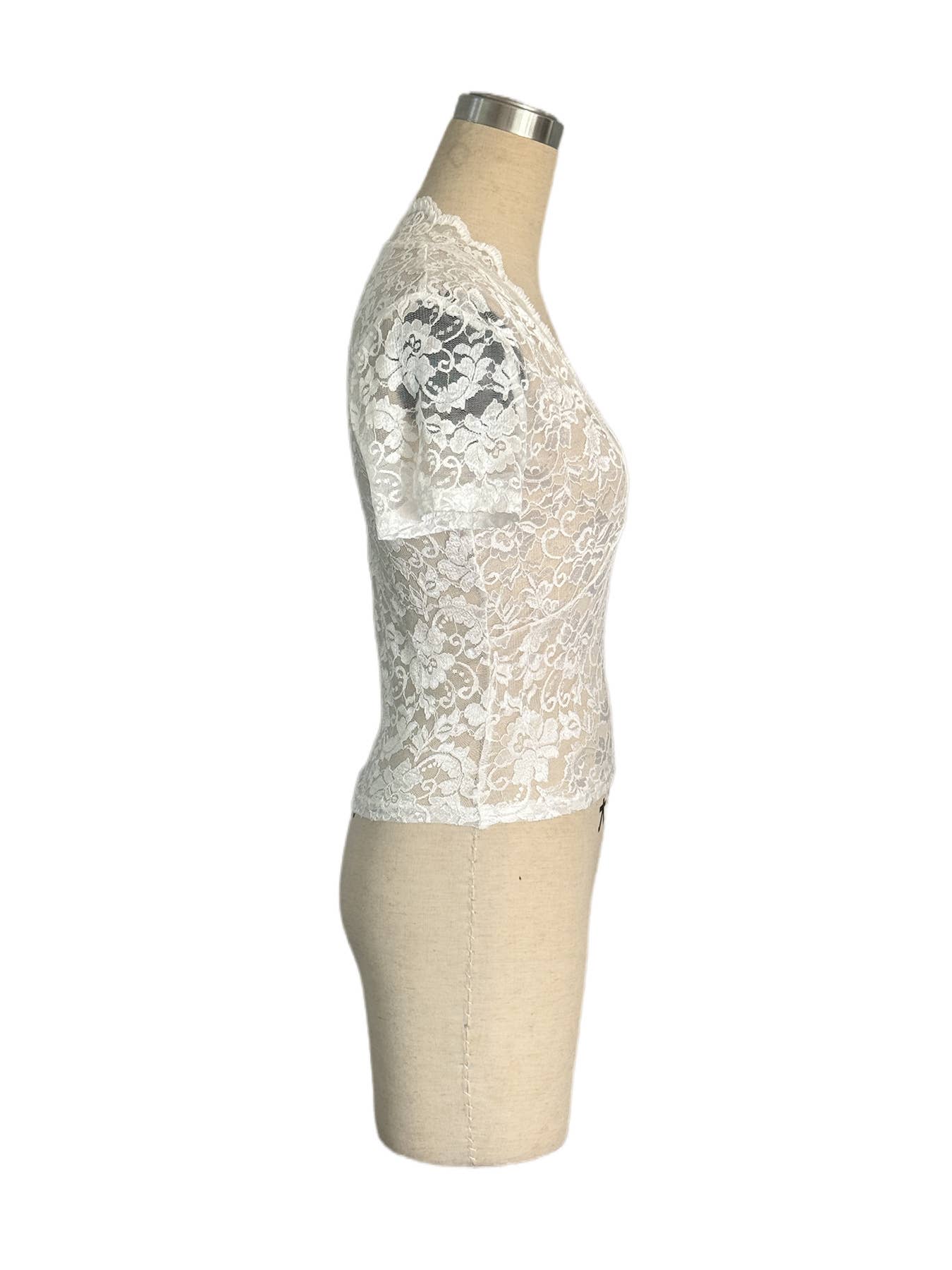 Elegant single-layer lace sexy style short top