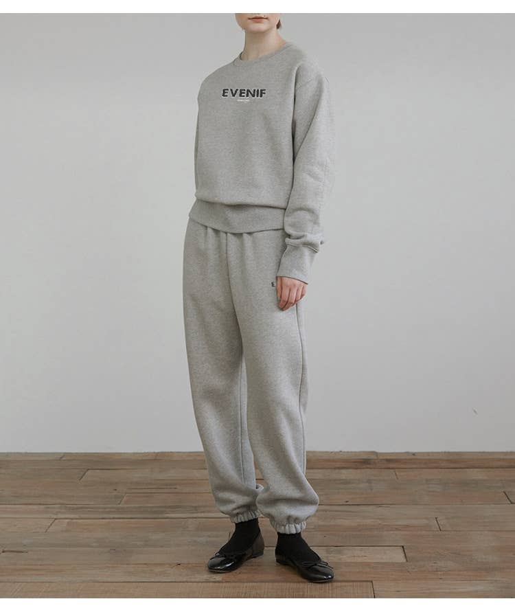 Fleece sweatshirt tight-fitting sweatpants set
