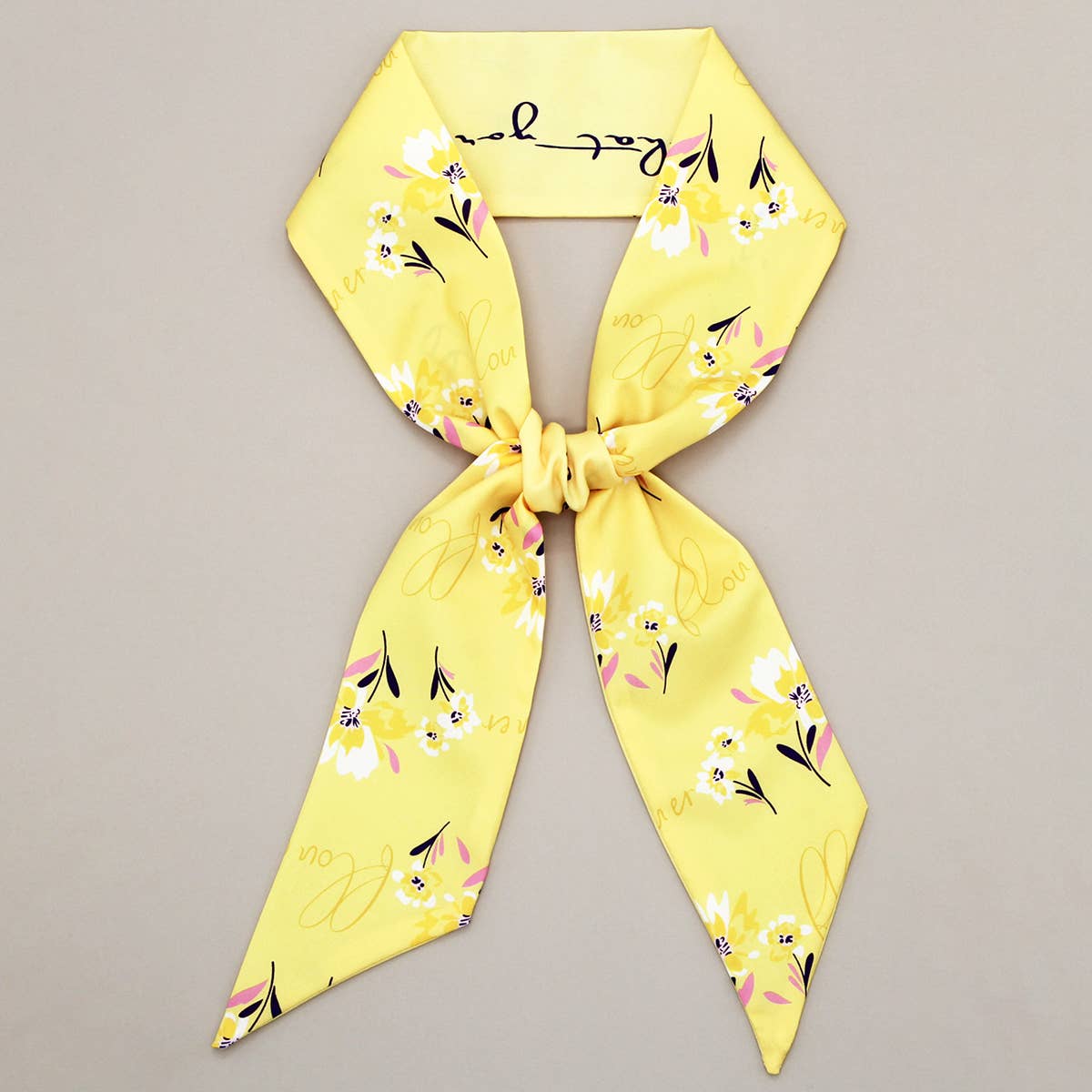Floral Letter Twilly Scarf for Hair & Bag Accessor
