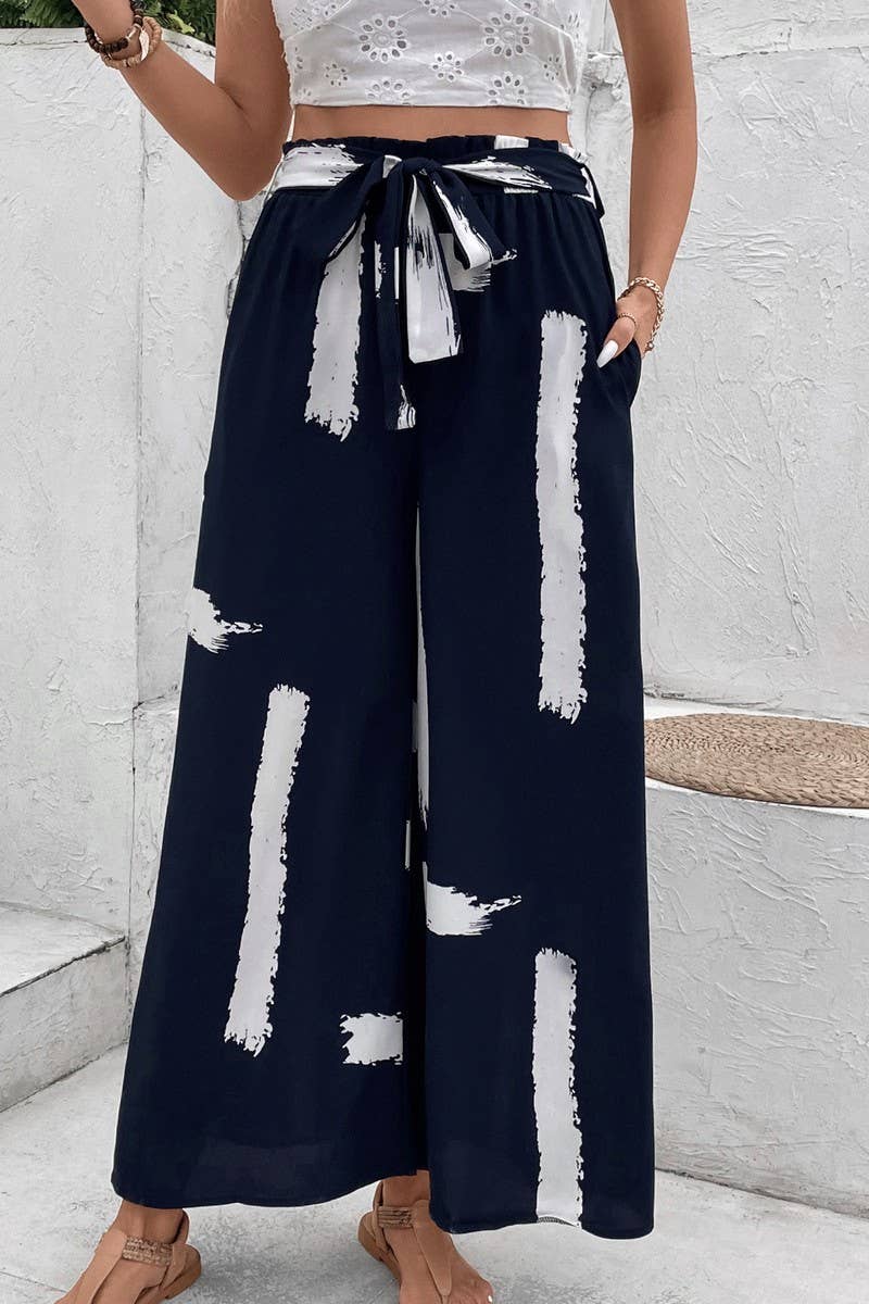 CWBLP2018_TIE WAIST PRINT WIDE LEG SUMMER PANTS