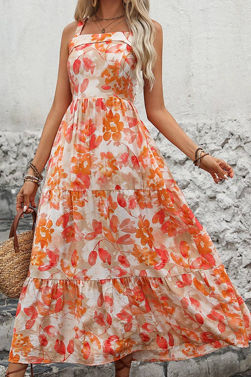 CWDMD2365_V NECK FLORAL PRINT MAXI DRESS