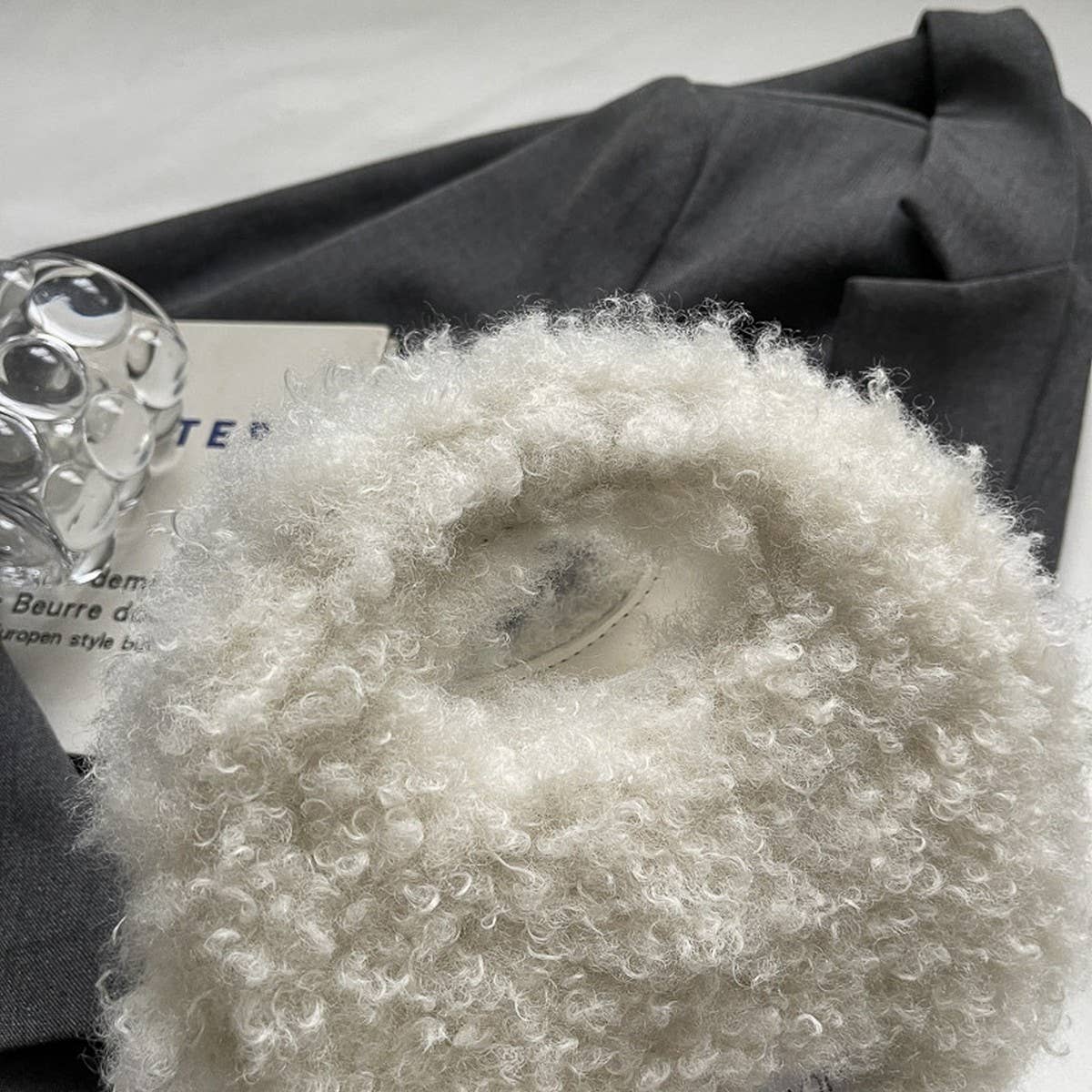WINTER LAMB WOOL HANDBAG SHOULDER PLUSH BAG_CWAB3984