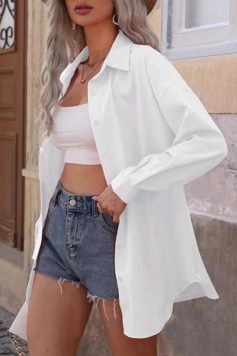 CWTBLL3877_FOUR SEASONS FASHION LOOSE LONG SLEEVE CARDIGAN