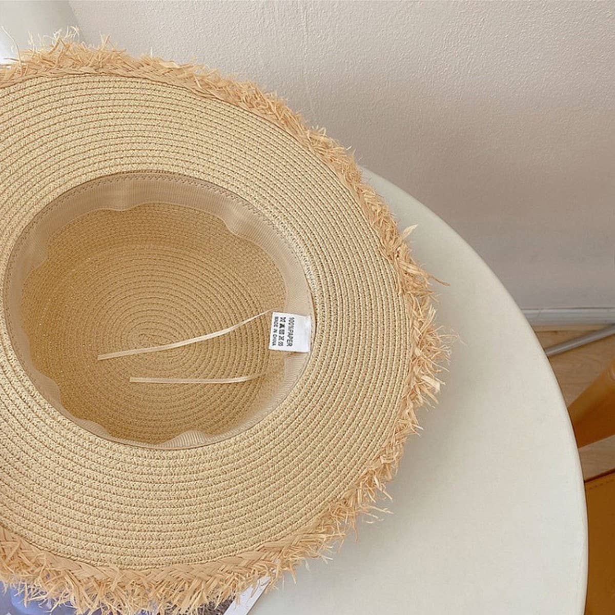 Summer Literary Bow Flat Top Sun Hat_CWAH3392