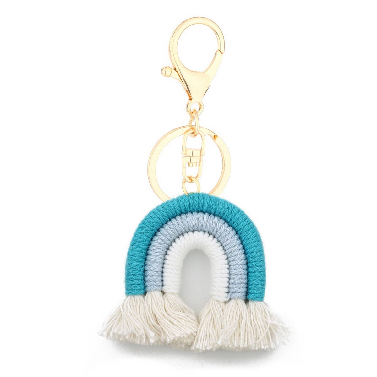 Macrame Rainbow Keychain Boho Car Hanging Decor_CWAB5031
