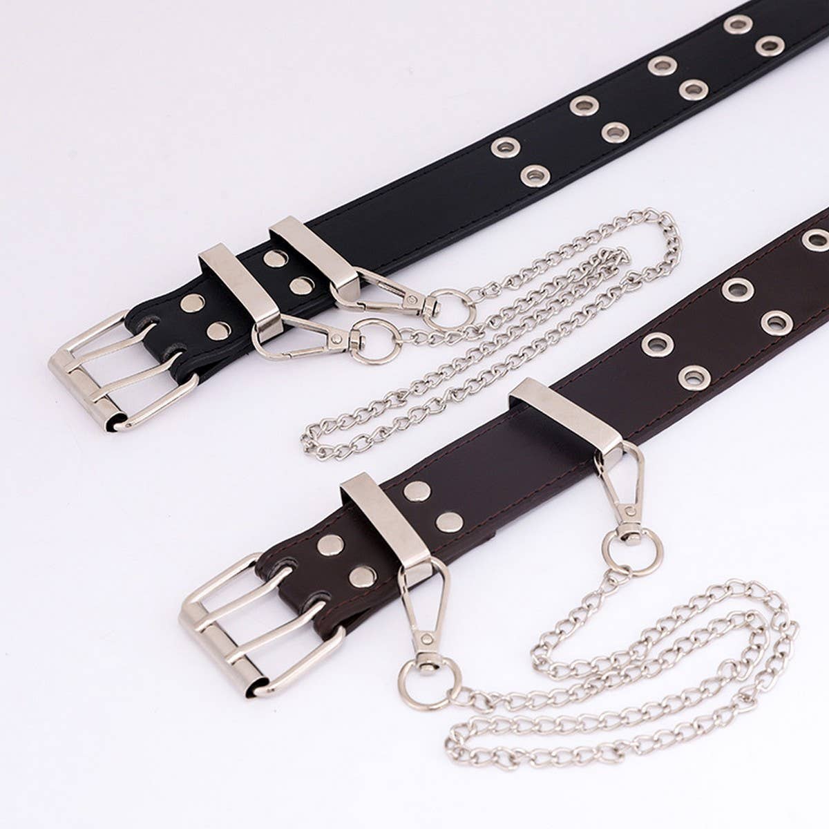 CWABE0371_DOUBLE EYE CHAIN WOMEN BELT