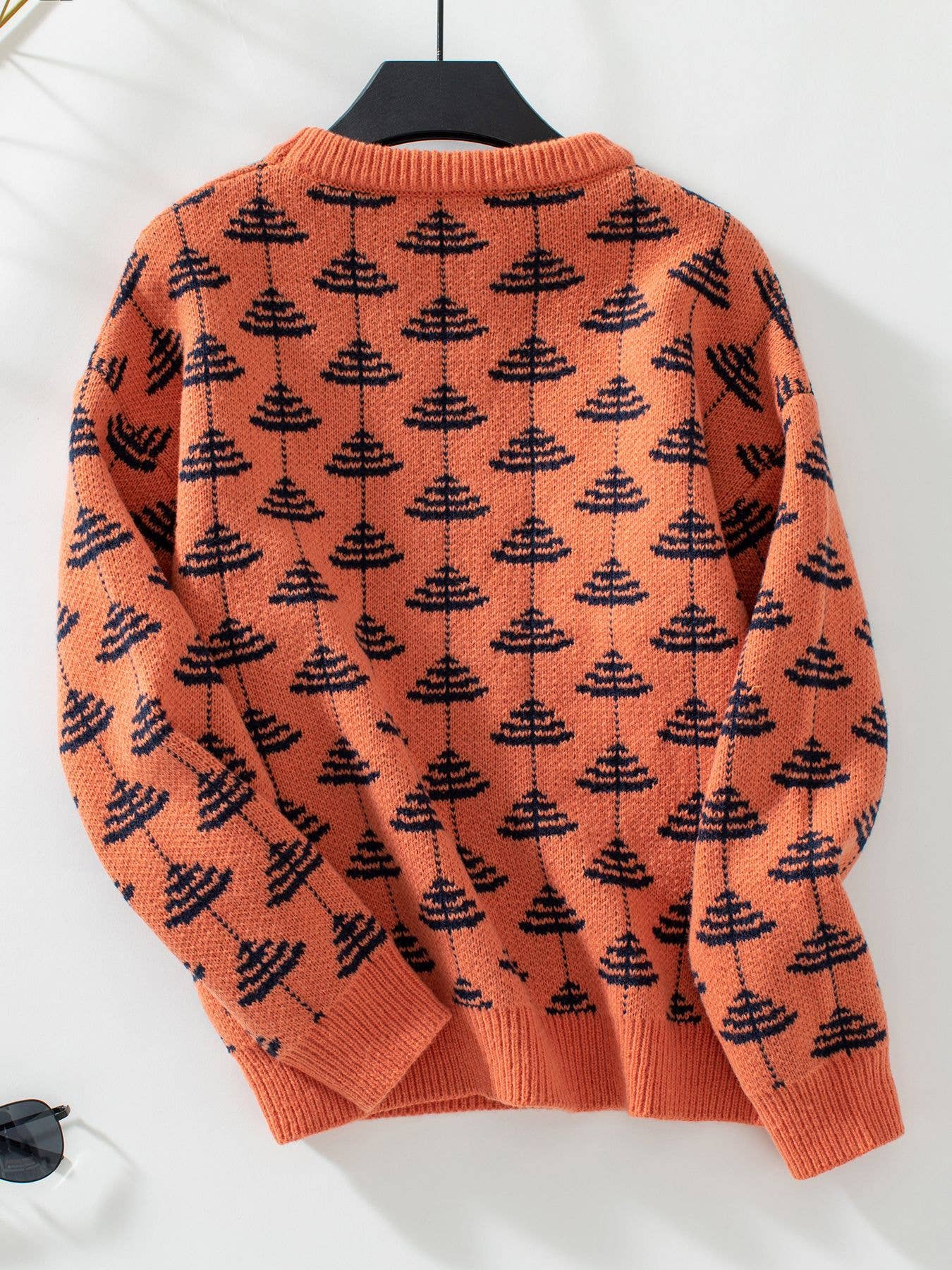 CREW-NECK LONG-SLEEVED JACQUARD PULLOVER SWEATER