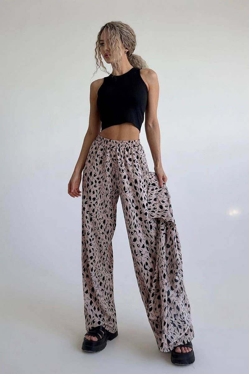 CWSPJ0386_LEOPARD PRINT CARDIGAN LONG SLEEVE PANTS PAJAMAS