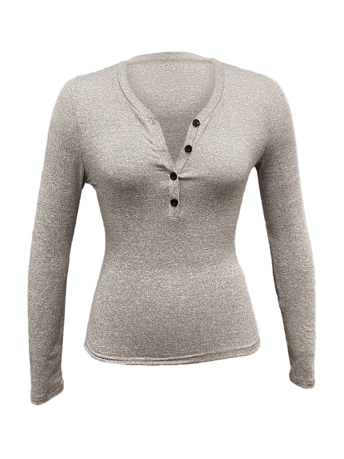 Button casual slimming knitted crop top T-shirt