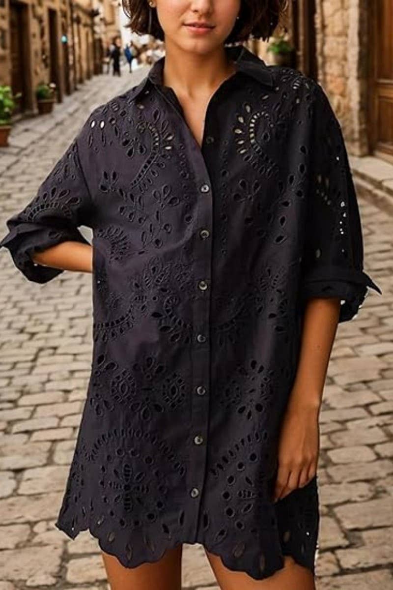CWTDSS0072_SOLID LOOSE EMBROIDERED HOLLOW OUT SHIRT TOP