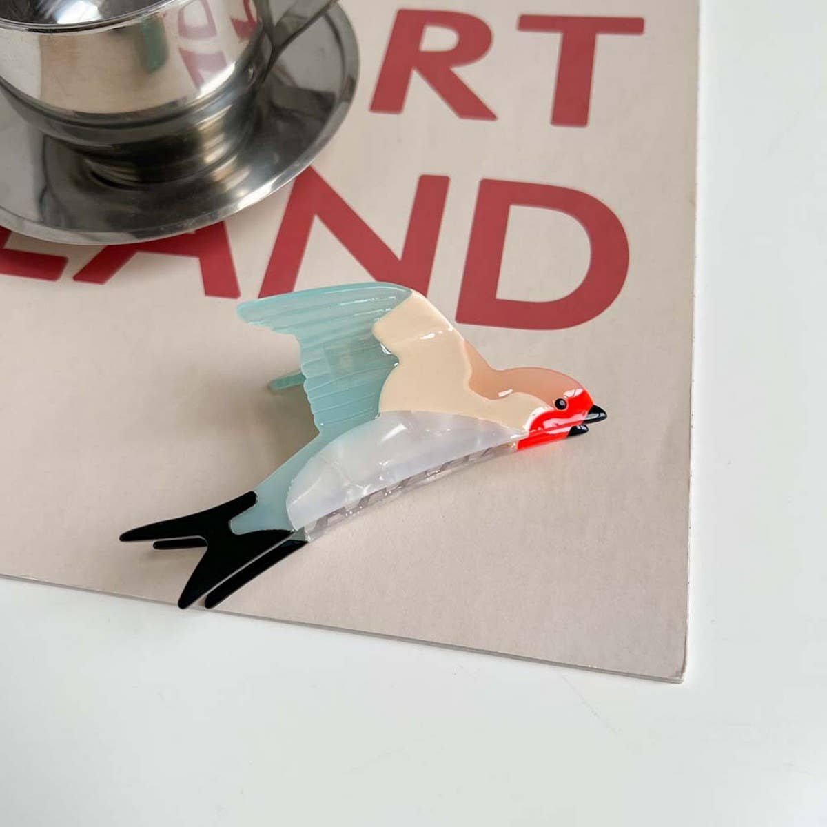 Bird Hair Claw?“Acetate Swan Peacock & Swallow Clip_CWAHA5763