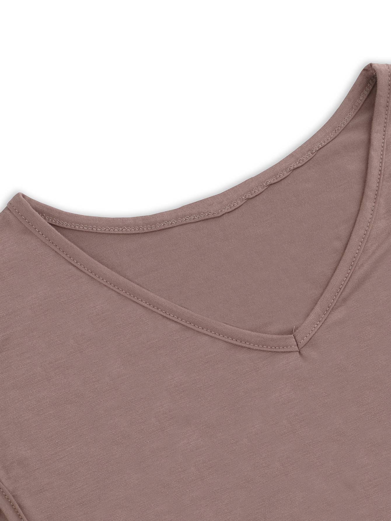 Casual Loose Solid Color V-neck T-shirt