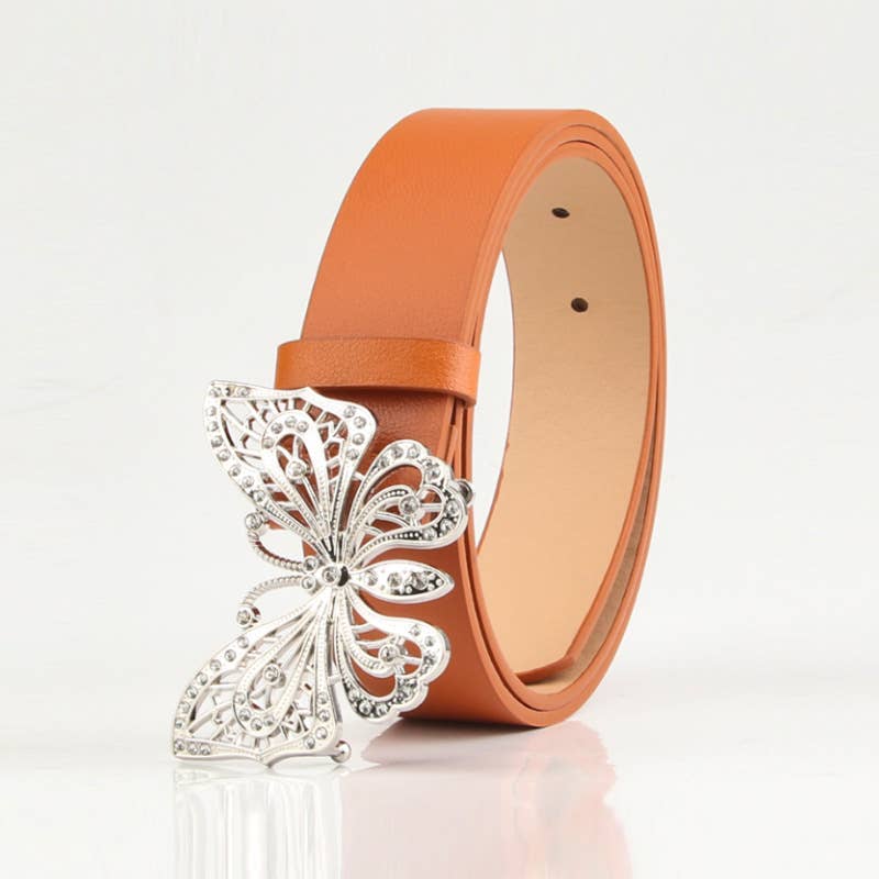 Fashionable butterfly rhinestone decorated belt