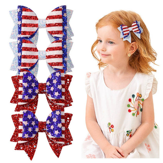 Kids Party Hair Clips with Stars and Bows