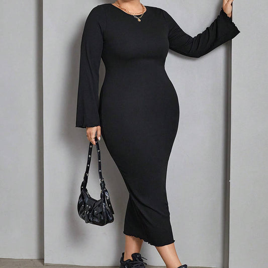 Autumn Knit Backless Dress – Stylish & Sexy_CWDMD6039