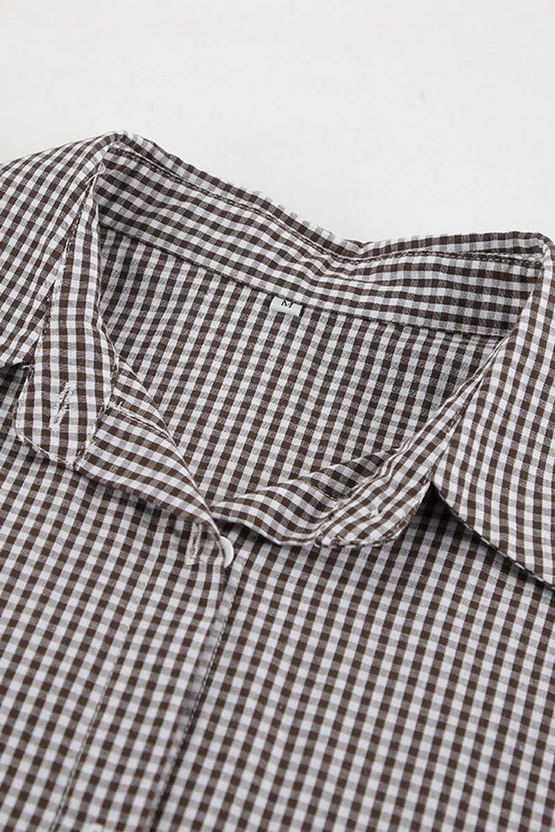 CWTSTL00912_COTTON PLAID LOOSE LONG-SLEEVED SHIRT JACKET