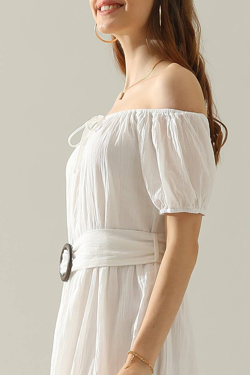 CWDMD812-P_TIERED OFF SHOULDER SHORT SLEEVE MAXI DRESS