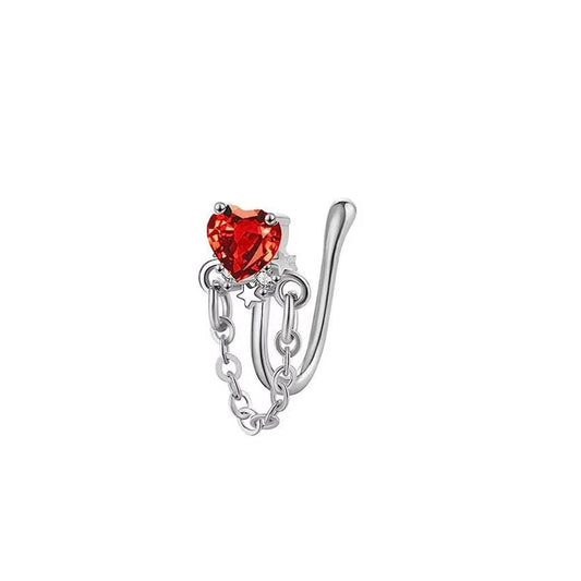 Fake Nose Ring Clip-On with Sparkling Zircon_CWMM9512