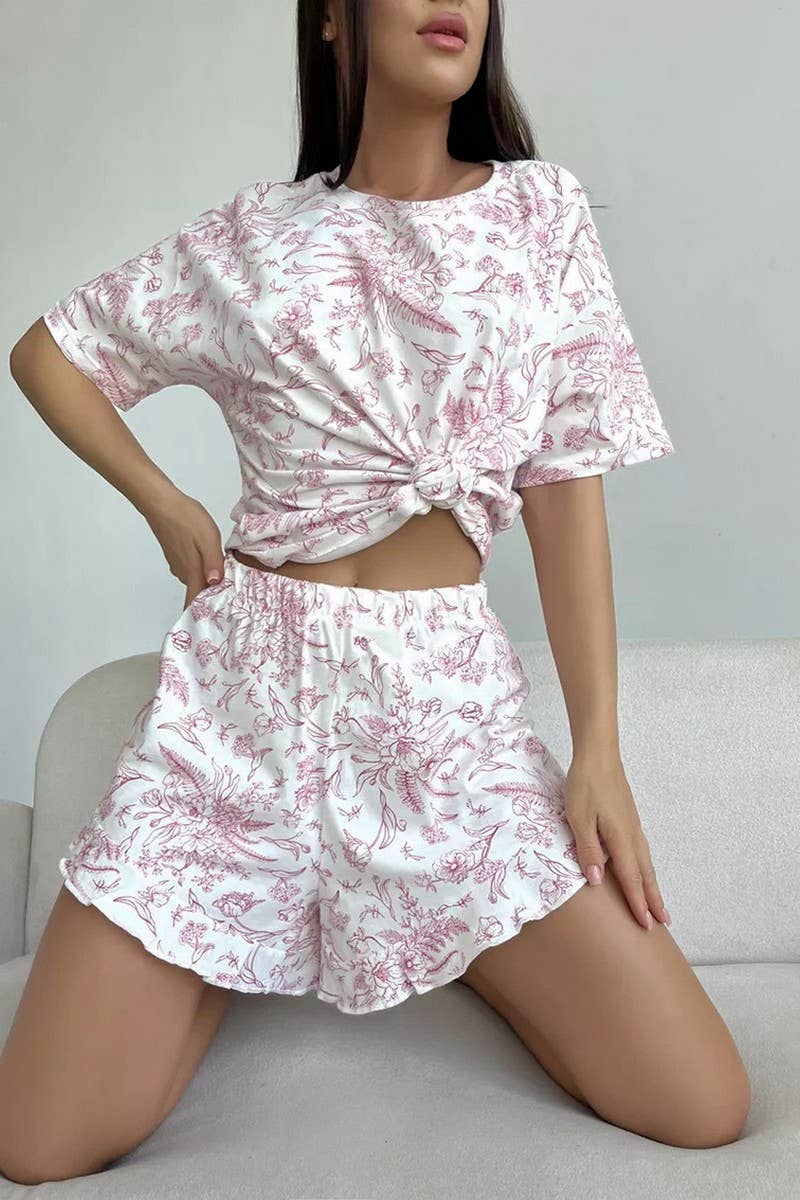 CWSPJ0318_SUSPENDER CARDIGAN LONG SLEEVE SHORTS PAJAMA SET