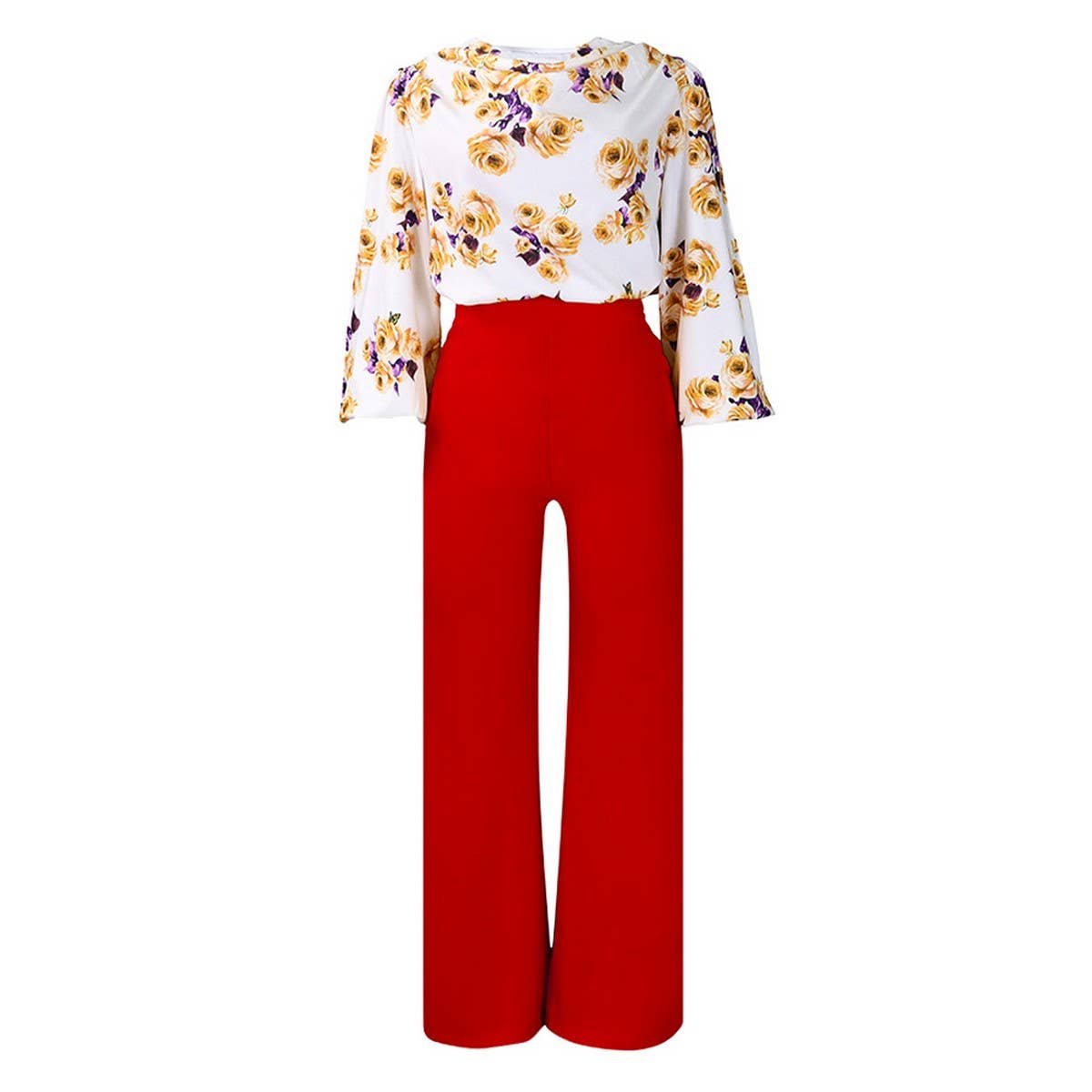 PRINTED TIE TOP AND WIDE-LEG PANTS TWO-PIECE SET_CWSTB1140