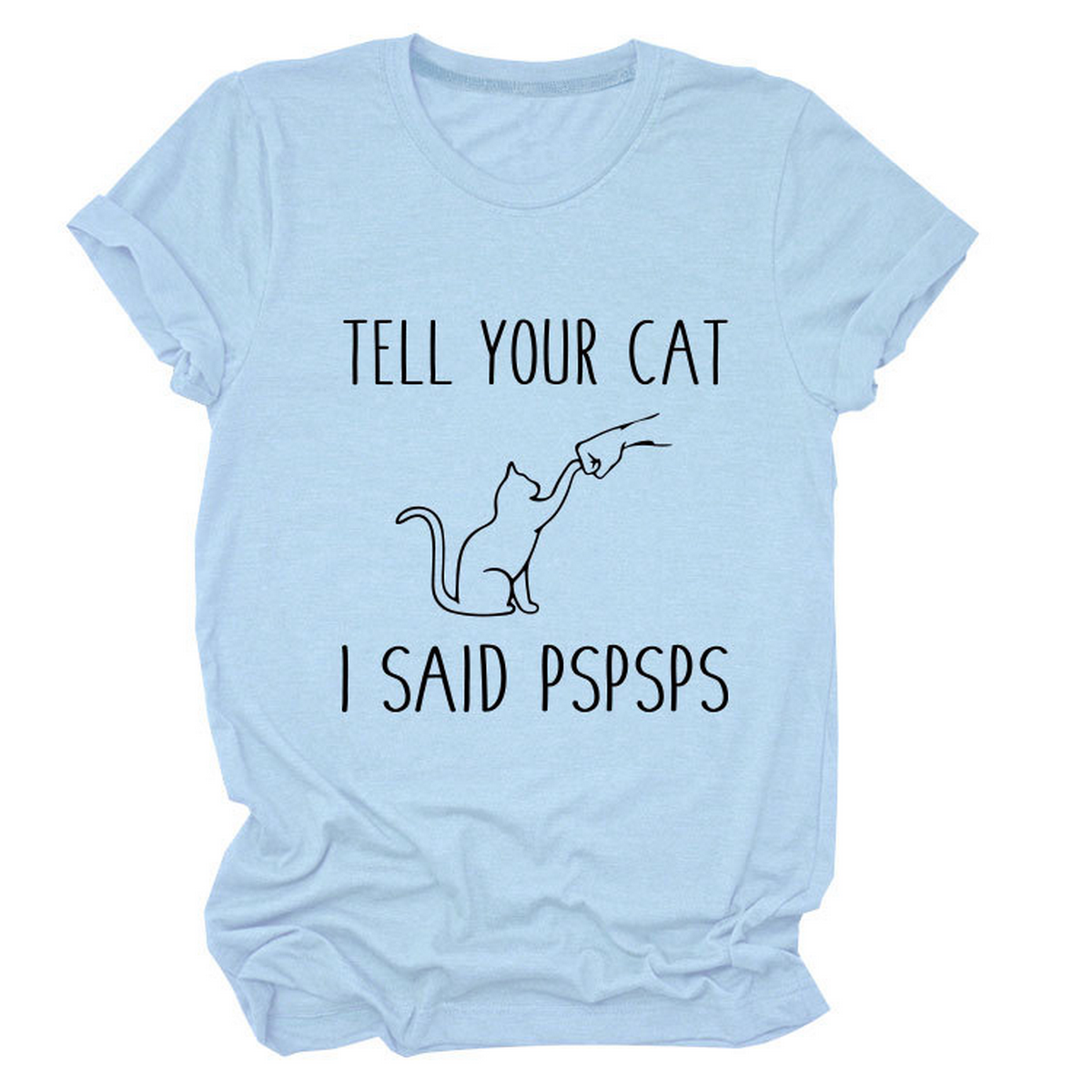 Casual Cat Print Tee ??Women?™s Short Sleeve Top_CWTTS1519