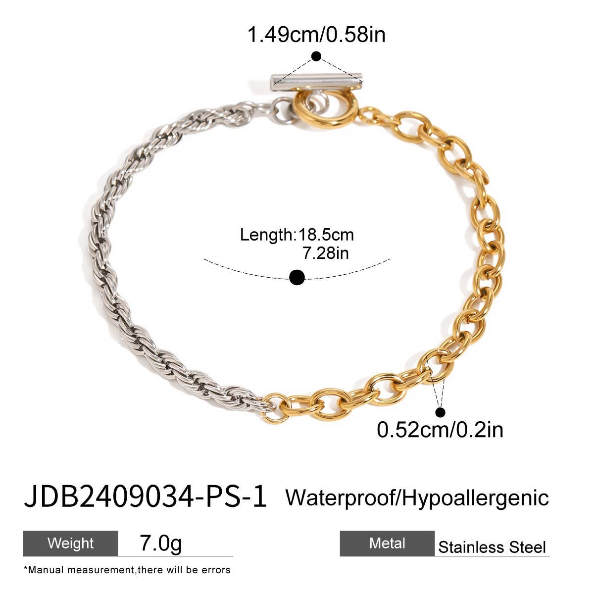 Two-Tone Gold Silver Twisted Chain Necklace
