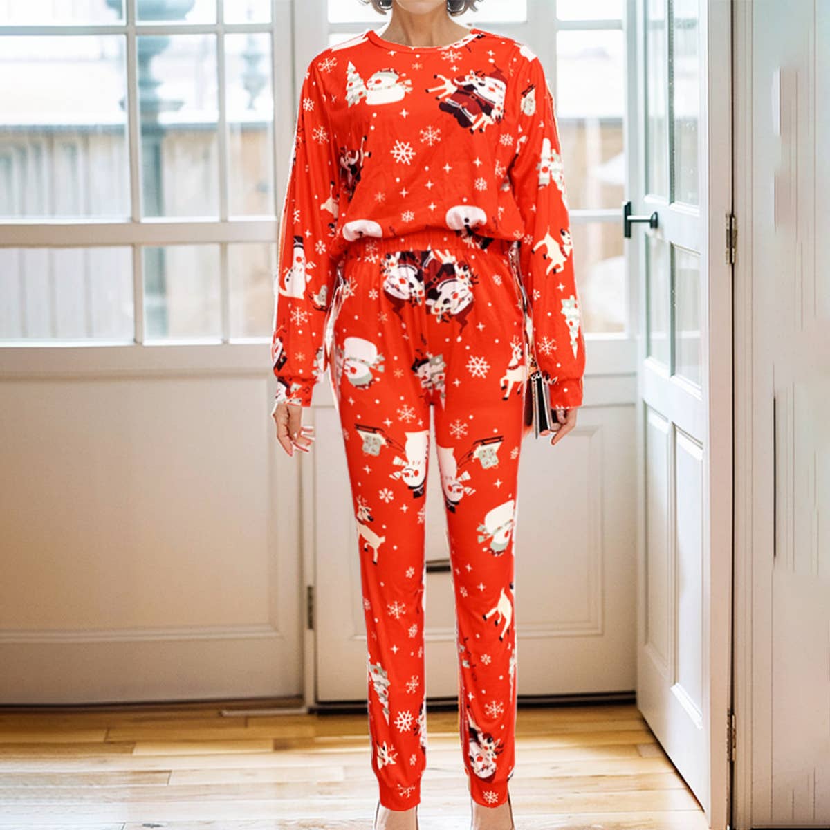 CASUAL CHRISTMAS SNOWMAN PANTSUIT FOR WOMEN