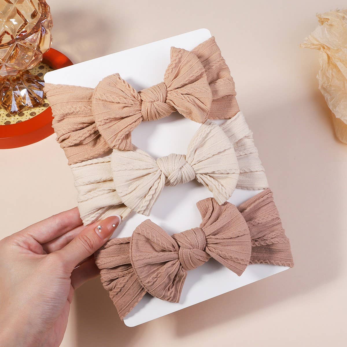 Baby Headband Set with Jacquard Bow_CWAHA6683