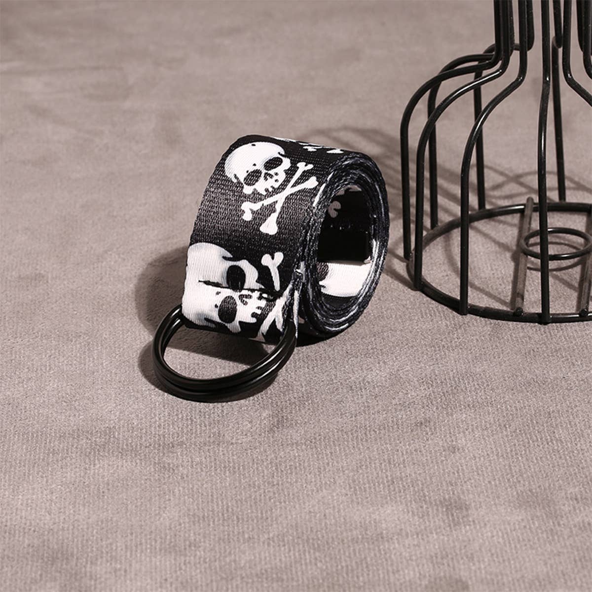 CWABE0955_VERSATILE SKULL CASUAL CANVAS BELT