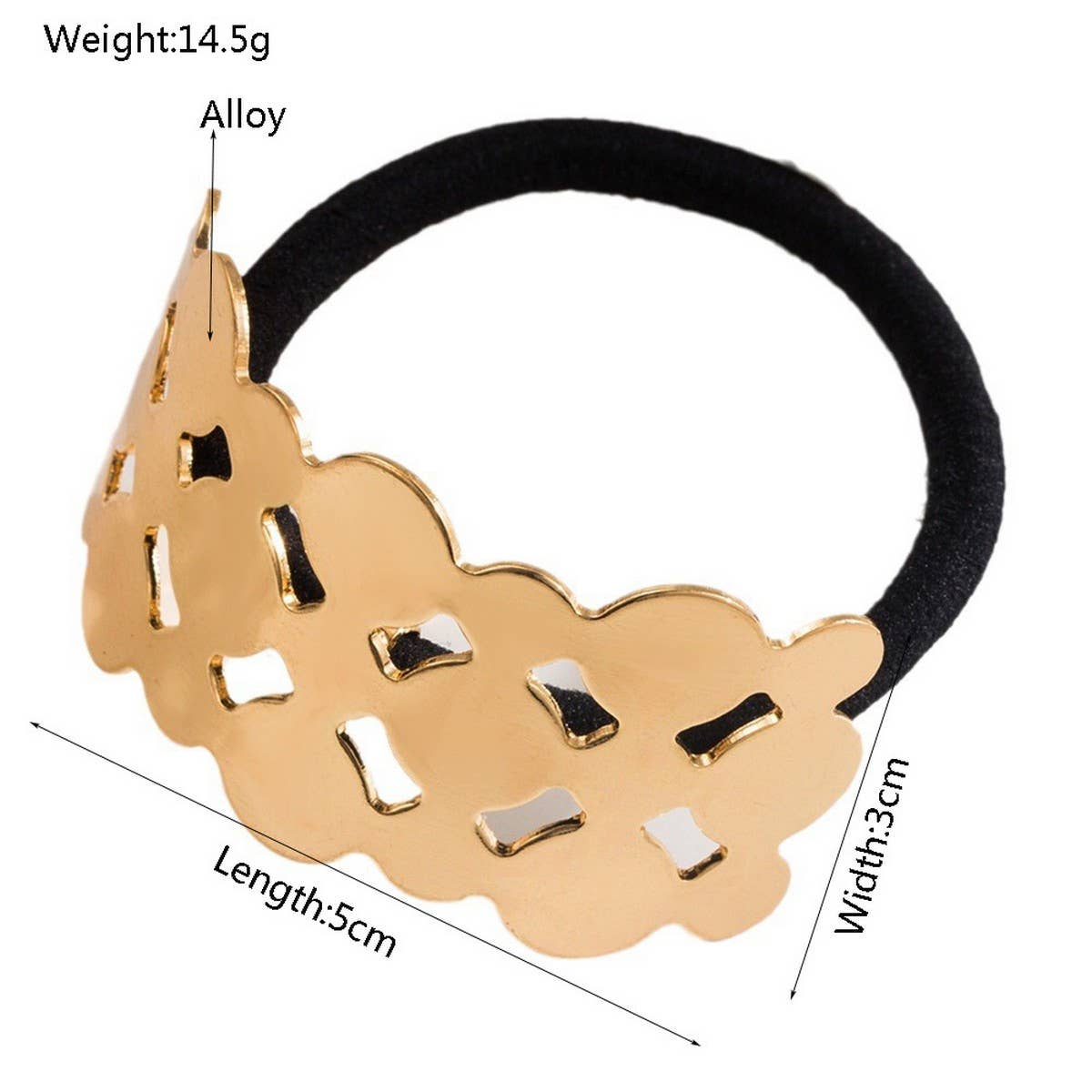 Brushed Metal Hollow Low Ponytail Hair Tie_CWAHA6252