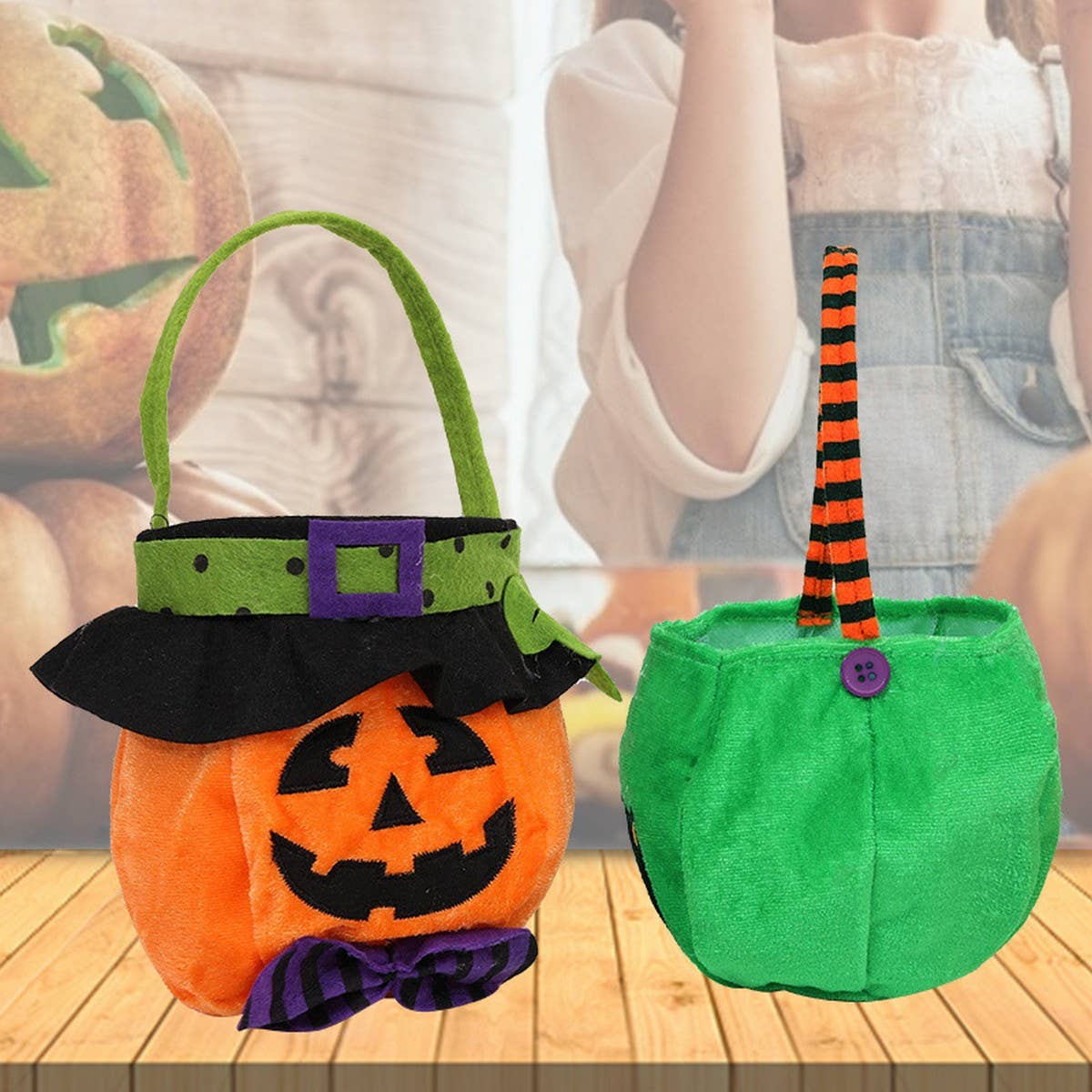 CWAB2575_Halloween Round Pumpkin Candy Tote Gift Bag