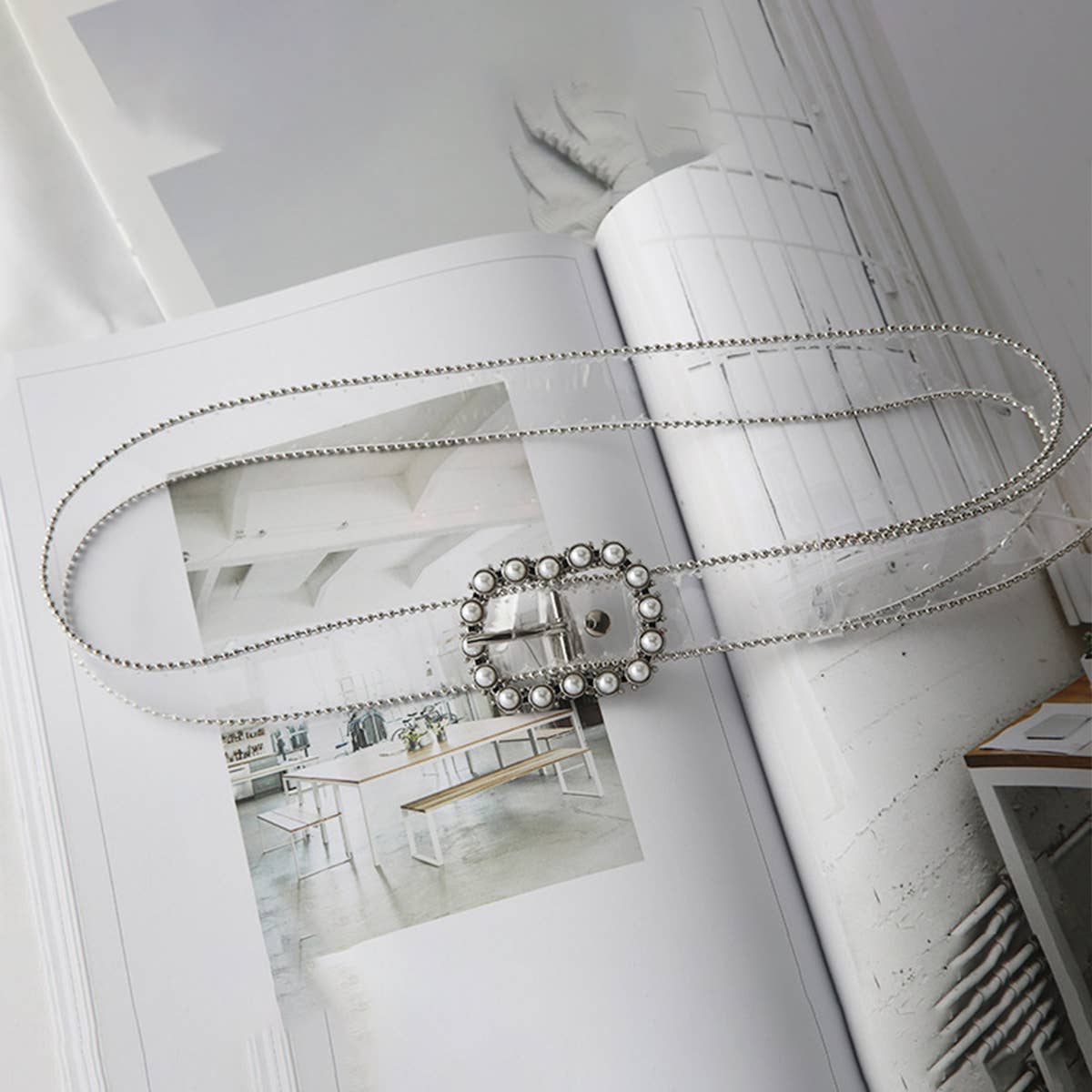 CWABE0960_FASHIONABLE TRANSPARENT DIAMOND BELT