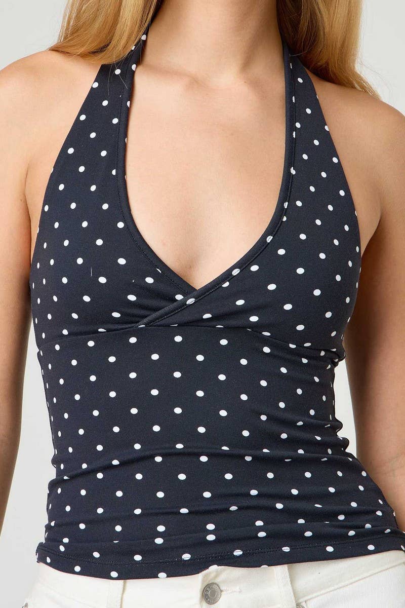 CWTHT0255_SEXY SLIM FIT HALTER CASUAL TANK TOP