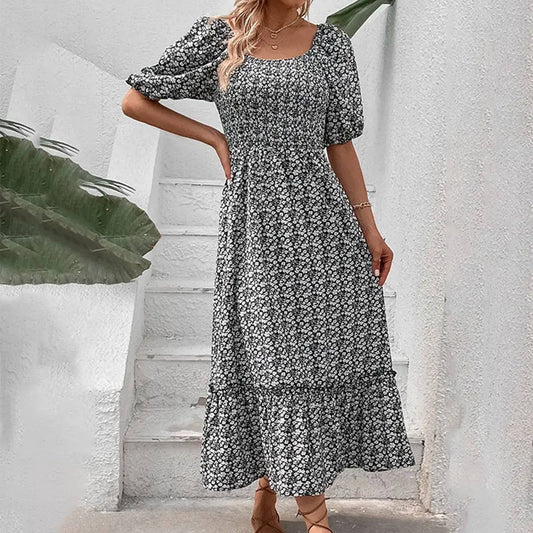 FLORAL VINTAGE ELEGANT DRESS_CWDSD2683