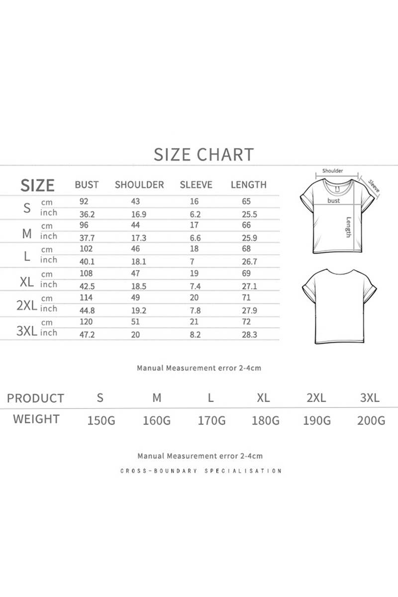 CWTTS1545_SUMMER LOOSE FASHION CASUAL T-SHIRT