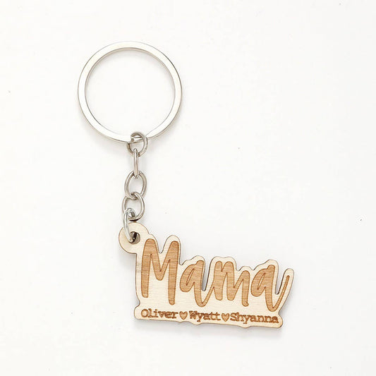 LASER ENGRAVED WOODEN KEYCHAIN