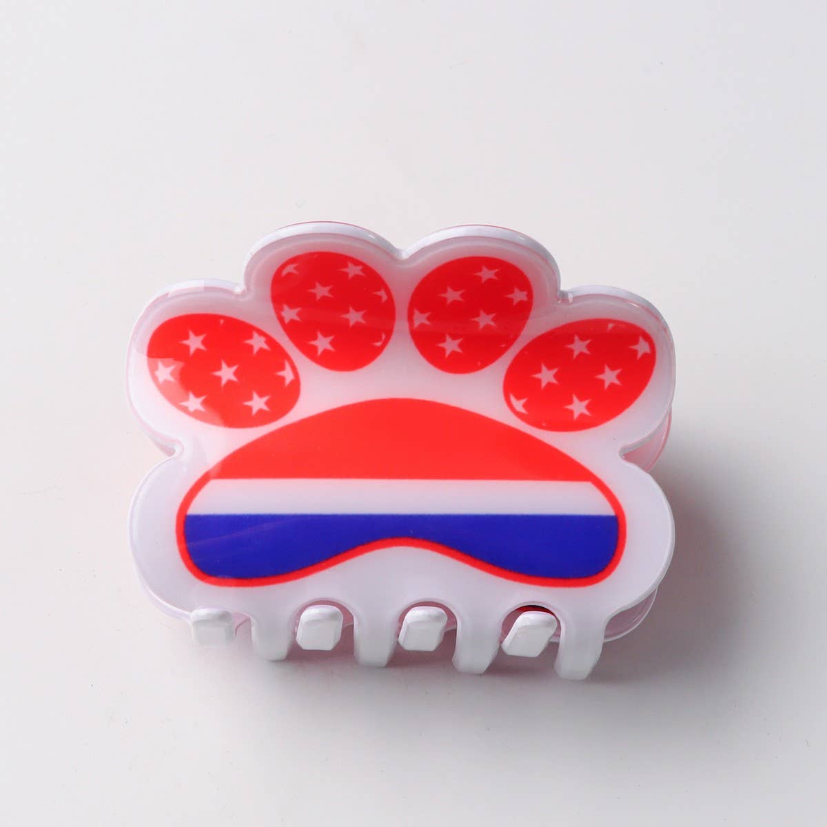 CWAHA1239_4TH OF JULY FLAG PETAL SHAPE HAIR CLAW CLIP