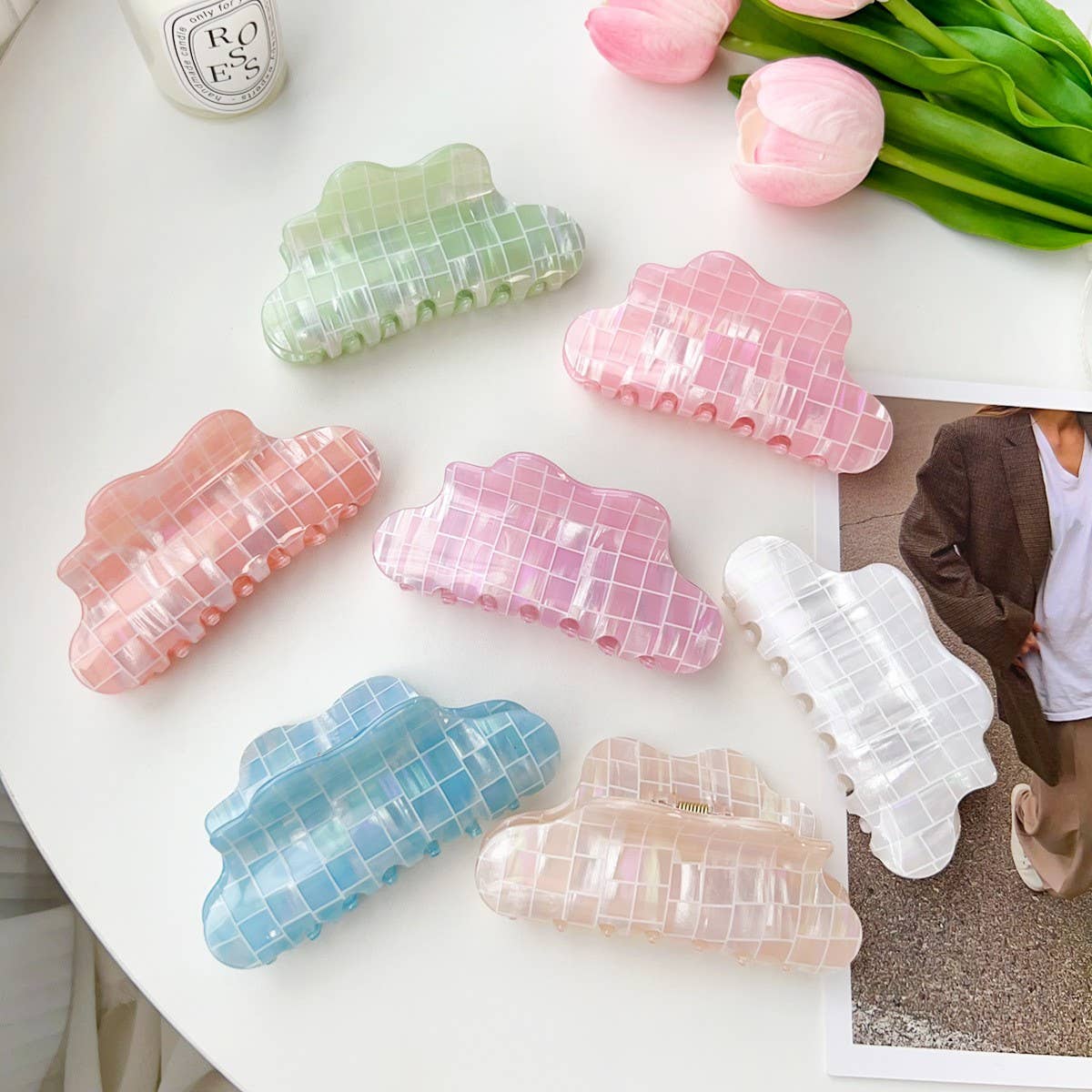 Colorful PVC Cloud Hair Claw ? Chic & Versatile