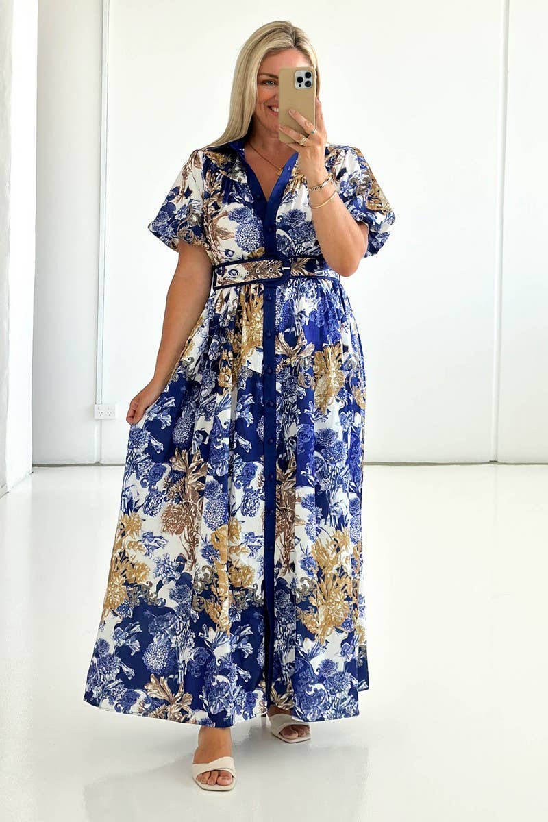 CWSBSS0068_STAND COLLAR RUFFLED TOP HIGH WAIST SKIRT SUIT