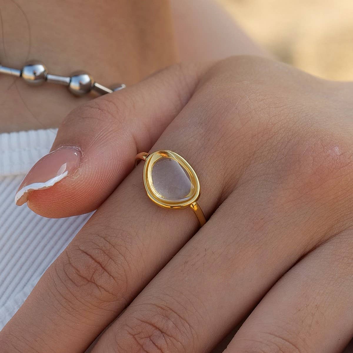 SUMMER FRESH AND SIMPLE FEMALE JELLY-LIKE RING_CWAJE1407
